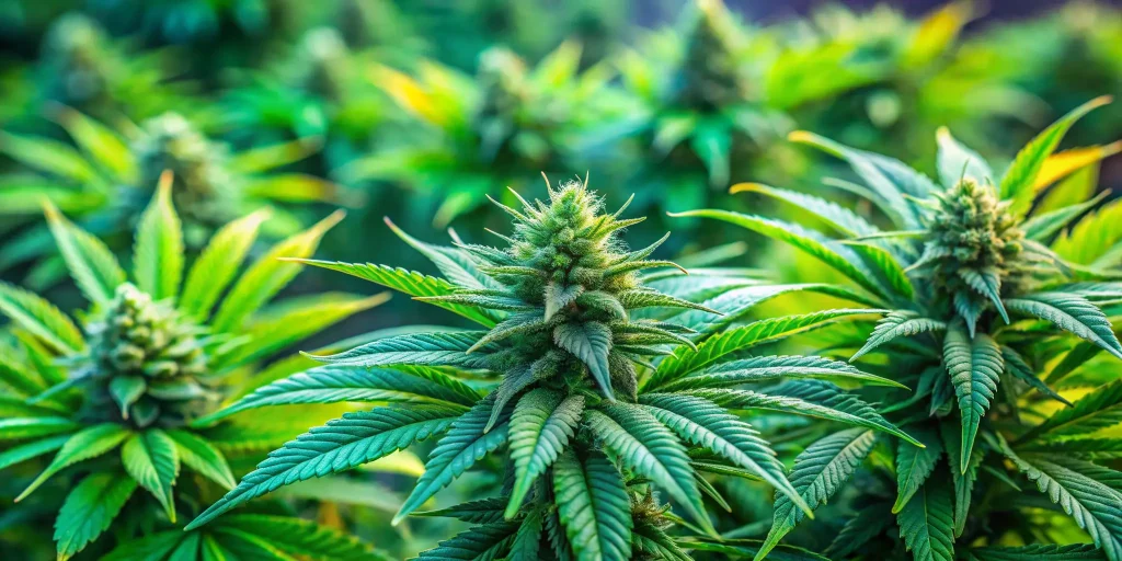 A professional setup highlighting expert cultivation practices for the best indica strains in a thriving garden.