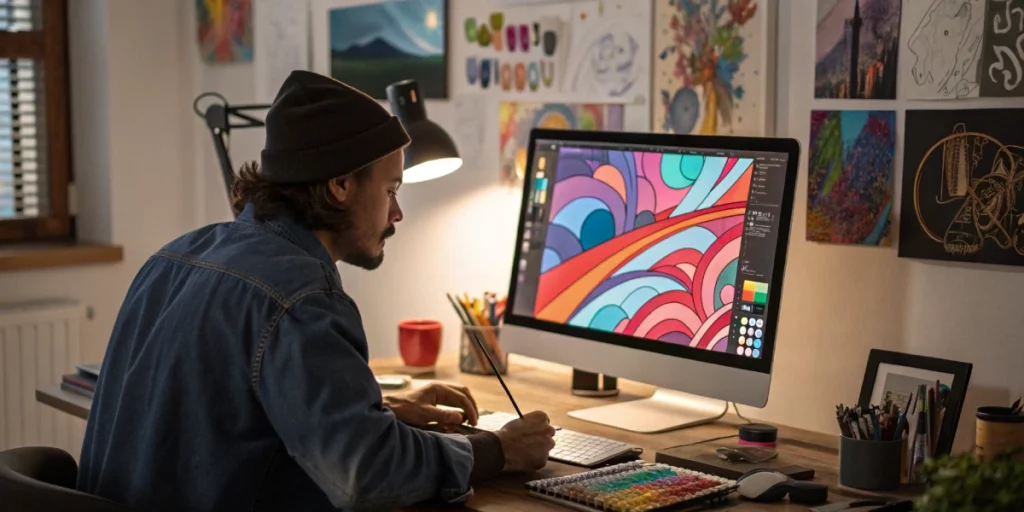 Digital artwork that highlights cannabis creativity through innovative design techniques.