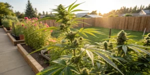 Lush cannabis garden demonstrating Easy Summer Weed Growing with vibrant cannabis plants under the summer sun.