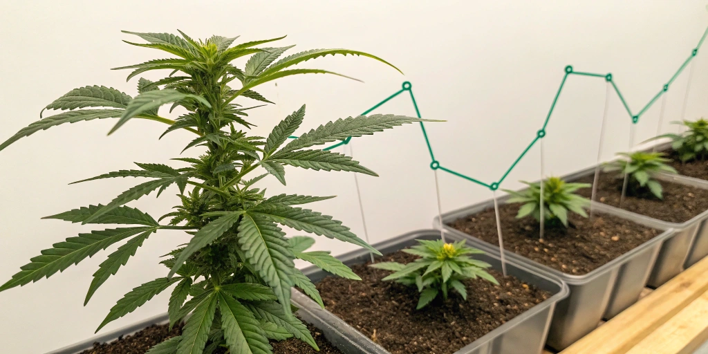 Week-by-week growth timeline for Cookies Gelato Auto strain with clear visual markers from germination to harvest and colorful illustrations.