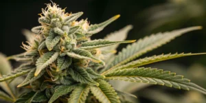 A bright, vibrant indoor cannabis grow room showcasing healthy plants with visible citrus hues, emphasizing the natural aroma of high limonene strains.