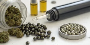 Silicone Carbide Pearls used in cannabis processing for efficient equipment cleaning and maintenance.