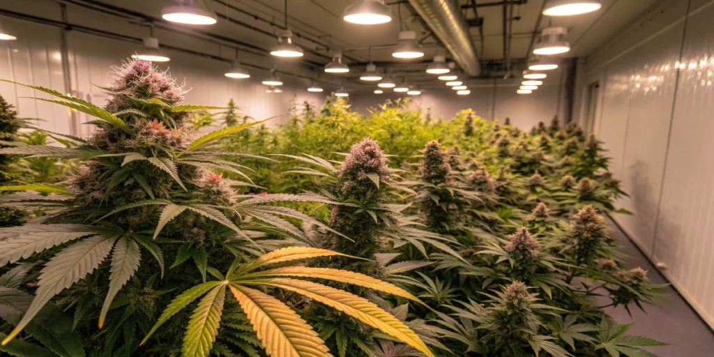 northern lights cannabis seeds flowering buds in indoor grow room
