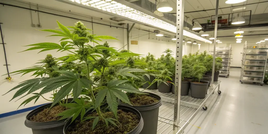 Top feminized mint strains cultivated indoors with uniform growth under LED lights